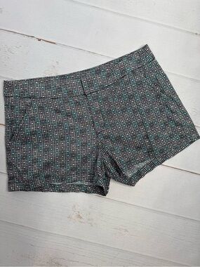 Ella Moss Geometric Print Cotton Blend Tailored Shorts Size 4